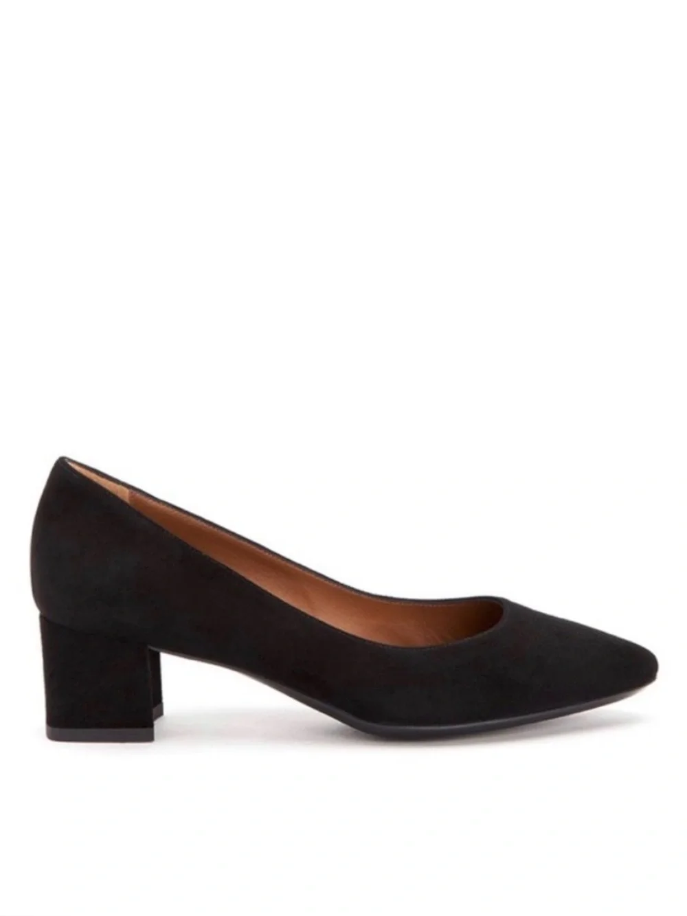 Aquatalia Pasha Suede‎ Block Heel in Black.